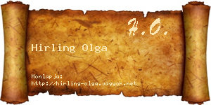 Hirling Olga névjegykártya